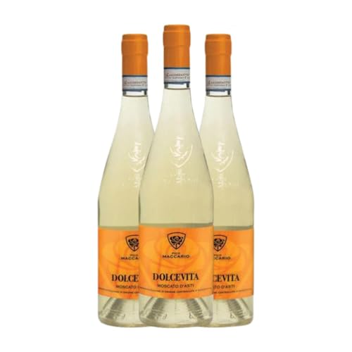 Pico Maccario Dolcevita Muskat Moscato d'Asti 75 cl Weißwein (Karton mit 3 Flaschen von 75 cl) von Pico Maccario