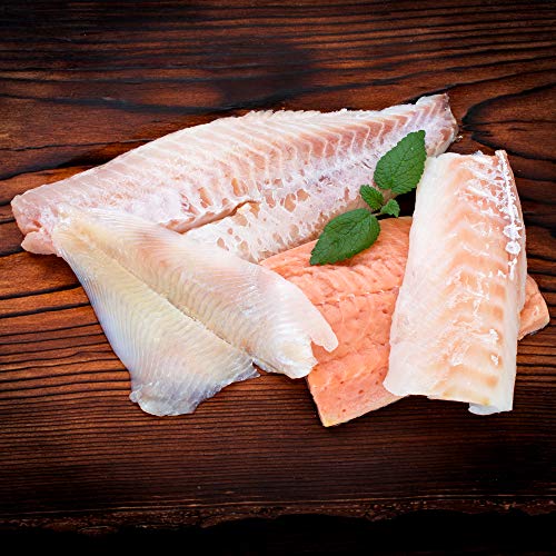 WURSTBARON® Fisch Paket Premium - Set aus verschiedenen Fischsorten: Wildlachsfilet, Rotbarschfilet, MSC Schollenfilet von Pikanten