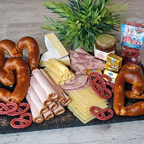 WURSTBARON® Frühstücksbox, Fleisch, Wurst und Käse, inkl. Honig und Brezeln, hochwertige Qualität aus Bayern, leckerer Geschenkkorb für sie und ihn von Pikanten