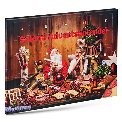 WURSTBARON® Salami Adventskalender - 24 Mini Wurst Sterne und Herzen - 4 Stück von Pikanten