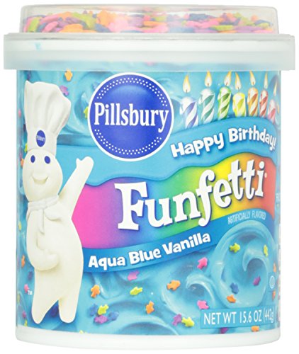 Pillsbury Happy Birthday Funfetti Aqua Blue Vanilla Frosting 442g (Pillsbury Alles Gute zum Geburtstag Funfetti Aqua Blue Vanilla Zuckerguss) von Pillsbury