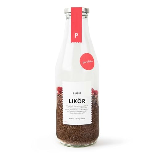 Pineut ® Schokoladenlikör - Likörflasche 750 ML - Cocktail Set - Schokoladen Geschenk - Schokolade & Himbeeren Geschmak - Likörgetränk mit Genever oder Wodka - Selbst Machen - Originelles Geschenk von Pineut