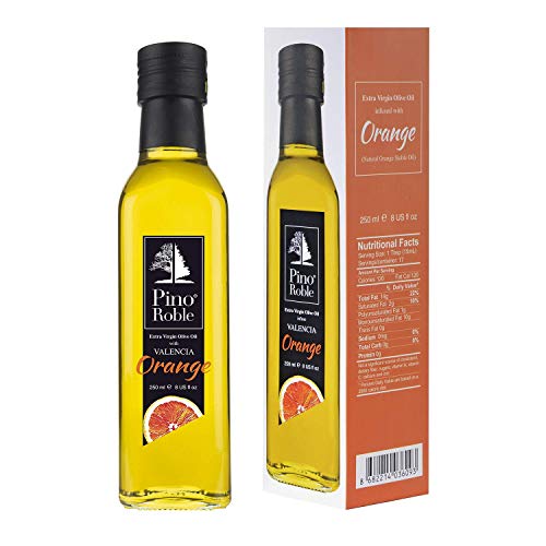 PinoRoble Orange Infundiertes kaltgepresstes Olivenöl Extra Vergine Evoo Aromatisierte Öle mit hohem Polyphenolgehalt Salatdressing Topper Gourmet Geschenkset Vegan glutenfrei 8,5 oz 250ml von Pino Roble