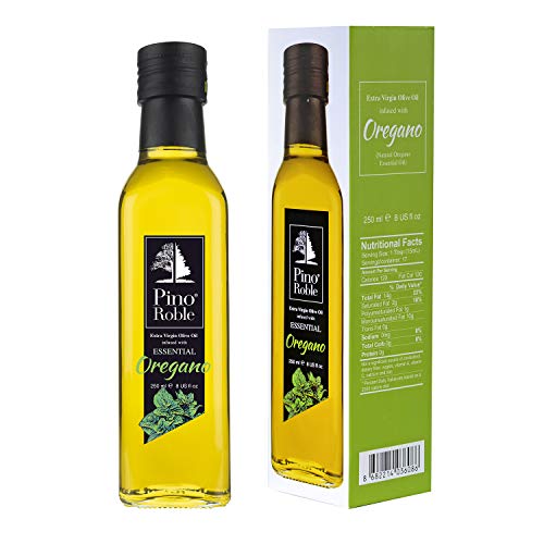 PinoRoble Oregano Infundiertes kaltgepresstes Olivenöl Extra Vergine Carvacrol-reiches Evoo Antivirale ätherische Öle mit hohem Polyphenolgehalt Salatdressing Gourmet-Geschenkset 8,5 oz 250ml von Pino Roble