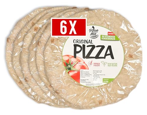 PinsaMia 6 x Pizza Original - italienischer Pizzaboden - Pizzateig ofenfertig - vorgebacken im Steinofen von PinsaMia