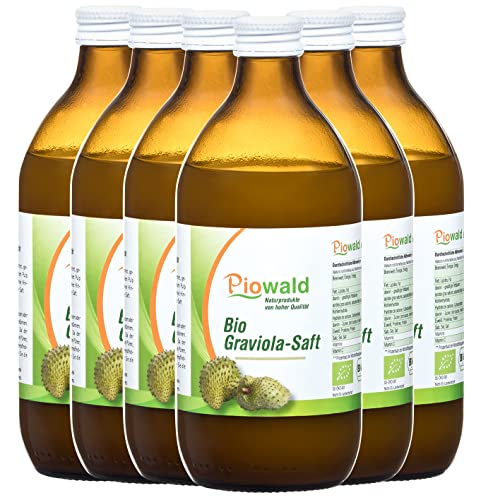 BIO Graviola Saft - (6x500 ml) Sparpack | 100% Direktsaft ohne Zusätze (Guanabana, Stachelannone) von Piowald