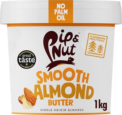 Pip & Nut Cremige Mandelnuss Butter (1kg) | Natürliche Nussbutter, ohne Palmöl, ohne Zuckerzusatz, Hi-Oleic Mandeln, mit hohem Anteil an ungesättigten Fettsäuren, glutenfrei, vegan, milchfrei von Pip & Nut