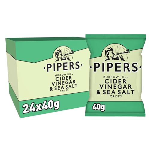 Pipers Chips Cider Vinegar & Sea Salt, 24er Pack (24 x 40 g) von PIPERS