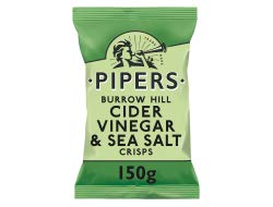 Pipers Crisps Pommes Essig & Meersalz 150 gr pro Beutel, Box 8 Beutel von PIPERS