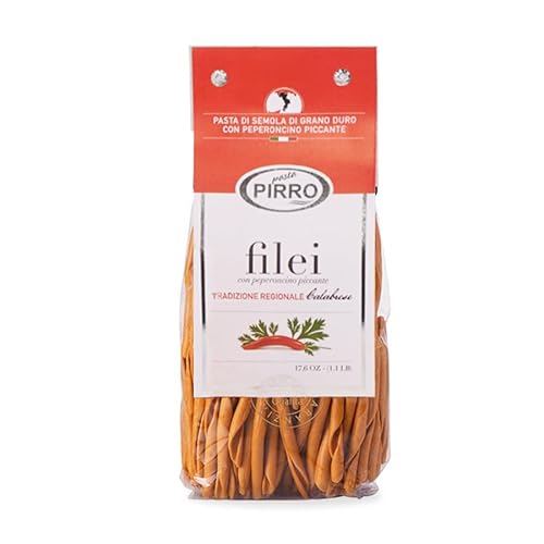 Pirro' Fileja al Peperoncino Kalabrese - Die Perfekte Wahl für Liebhaber von Würzigem Geschmack aus Kalabrien! 4 x 500g Packungen von Pirro