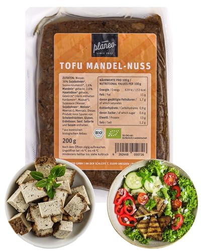 Bester Tofu Mandel 3x200g - Nur 2,5€ pro 100g - Beste Qualität - Gentechnikfrei, vegan, günstig - Planeo von Planeo