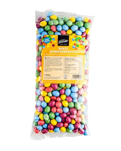 Günstigste Vegane Bunte Schokoerdnüsse Großpack 1kg - Nur 3,39€ pro 100g - Beste Qualität - Gentechnikfrei, vegan, günstig - Planeo von Planeo