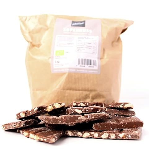 Günstigste Vegane Schokolade Supernuss 1kg - Nur 2,39€ pro 100g - Beste Qualität - Gentechnikfrei, vegan, günstig - Planeo Bruchschokolade von Planeo