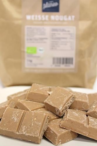 Günstigste Vegane Schokolade Weisses Nougat 1kg - Nur 1,84€ pro 100g - Beste Qualität - Gentechnikfrei, vegan, günstig - Planeo Bruchschokolade von Planeo