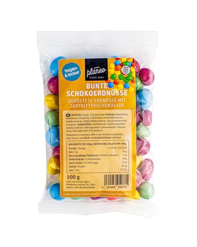 Vegane Bunte Schokoerdnüsse 6x100g - Nur 4,6€ pro 100g - Beste Qualität - Gentechnikfrei, vegan, günstig - Planeo von Planeo