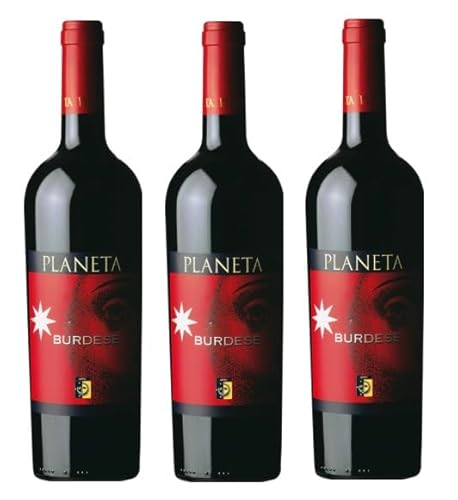 3x 0,75l - 2018er - Planeta - Burdese - Rosso - Sicilia I.G.P. - Sizilien - Italien - Rotwein trocken von Planeta