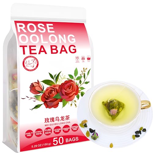 100% Natürliche Rose Oolong Teebeutel, 150g/5.29oz (3g*50bags) Oolong Tee, getrockene Trauben, Rose Kräutertee, Kombination Kräutertee von Plant Gift