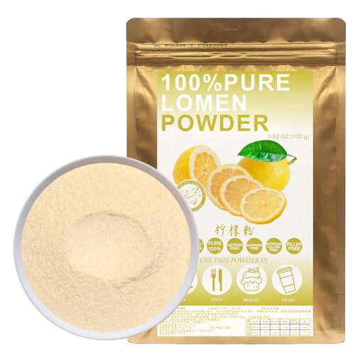 100% Natürliches reines Zitronenpulver 100g/3.52oz 柠檬粉 Zitronensaft getrocknetes Pulver für Smoothies, Shakes, Backen oder Getränke,| Ohne Konservierungsstoffe, Ohne Zuckerzusatz von Plant Gift