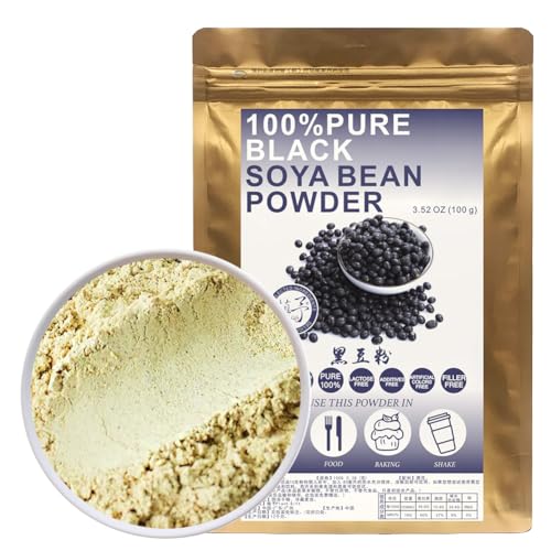 100% Natural Pure Black Bean Powder 100g/3.52oz 黑豆粉 Gekochtes schwarzes Bohnenpulver für Smoothies, Shakes, Backen Getränke, Tee, frei von Konservierungsmitteln von Plant Gift