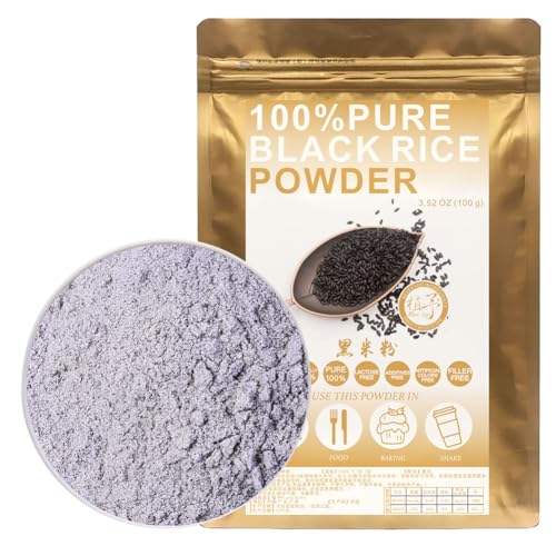 100% Natural Pure Black Rice Powder 100g/3.52oz 黑米粉 für Smoothies, Shakes, Backen, Getränke, Tee oder Konservierungsstoffe von Plant Gift