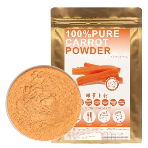 100% Natural Pure Carrot Powder 100g/3.52oz 胡萝卜粉 Natürliche Lebensmittelfarbe, ideal für Backen, Säfte, Smoothies, Shakes und Getränke.. von Plant Gift