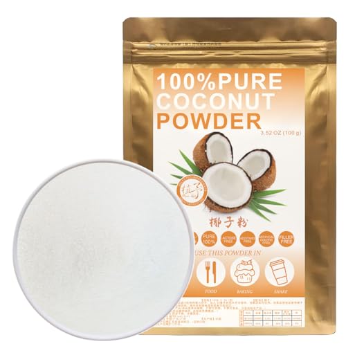 100% Natural Pure Coconut Powder 100g/3.52oz 椰子粉 Kokosgetrocknetes Pulver für Smoothies, Shakes, Backen, Getränke,| Frei von Konservierungsstoffen von Plant Gift