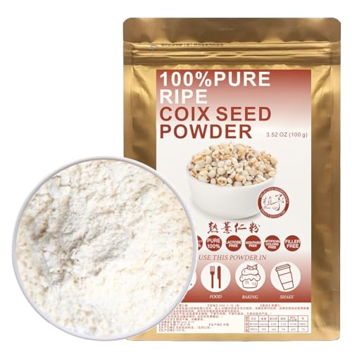 100% Natural Pure Coix Seed Powder 100g/3.52oz 薏仁粉 Job's Tears Mehl, Coix Pulver Kochen Backrezepte, Getränke,| Frei von Konservierungsstoffen von Plant Gift