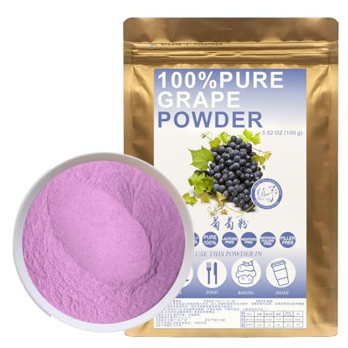 100% Natural Pure Grape Powder 100g/3.52oz 葡萄粉 Für Smoothies, Shakes, Backen und Getränke,| Ohne Konservierungsstoffe, Ohne Zuckerzusatz von Plant Gift