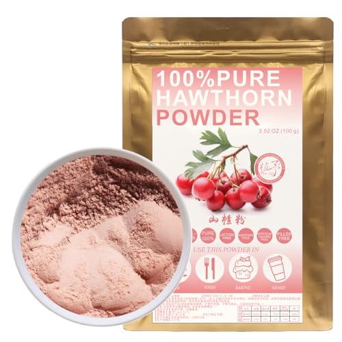 100% Natural Pure Hawthorn Powder 100g/3.52oz 山楂粉 Hawthor Beere Pulver für Smoothies, Shakes, Backen Getränke, Tee, frei von Konservierungsstoffen von Plant Gift