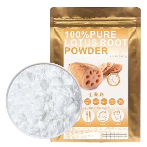 100% Natural Pure Lotus Root Powder 100g/3.52oz 莲藕粉 Für Smoothies, Shakes, Backen, Getränke,| Ohne Konservierungsstoffe, gefriergetrocknet, ohne Zuckerzusatz von Plant Gift