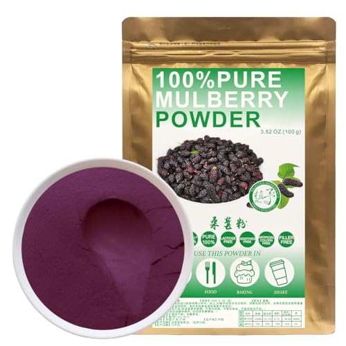 100% Natural Pure Mulberry Powder 100/3.52oz, 桑葚粉 Groß zum Backen, Säfte, Smoothies, Joghurts als Getränke, Tee frei von Konservierungsstoffen, kein Füllstoff, keine Zusätze von Plant Gift