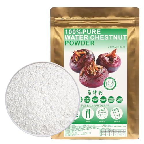 100% Natural Pure Water Chestnut Powder 100g/3.52oz 马蹄粉 Wasser-Kastanienmehl zum Backen von Getränken,| Frei von Konservierungsstoffen, Gourmet, Chef-inspirierte Zutaten von Plant Gift