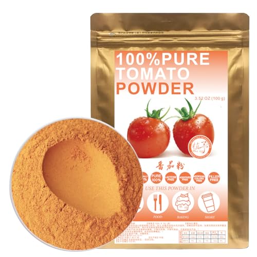 100% Pure All Natural Tomato powder 100g/3.52oz Tomatenmehl Rote Früchte Für Getränke, Smoothies, Sauce, Suppe, Kochen Backrezepte Roh, Vegan, Glutenfrei, Nicht GVO von Plant Gift