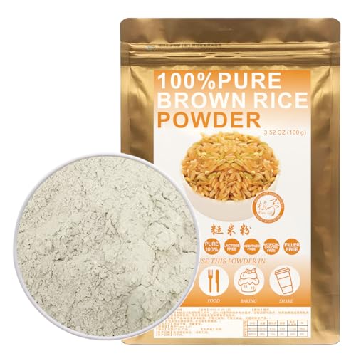 100% Pure Brown Rice Flour 100g/3.52oz braunes Reispulver für Smoothies, Shakes, Backen und Getränke von Plant Gift