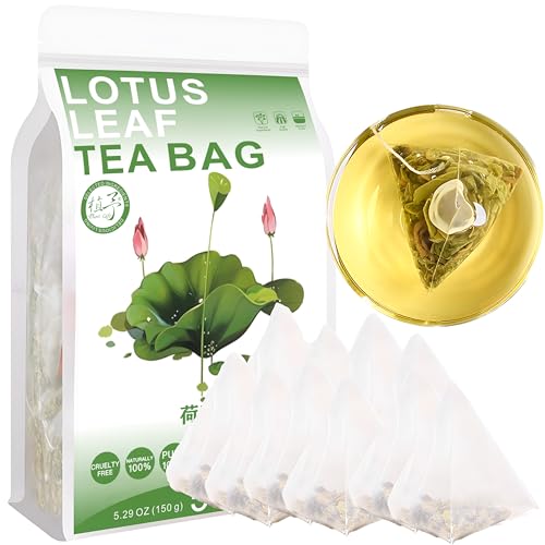 100% Pure Natural Herbal Tea, Lotus leaf Tea Bag, 150g/5.29oz (3g*50bags), 荷叶茶 getrockneter Lotusblatt Lotusblätter Tee, 100% natürlich koffeinfrei, vegan von Plant Gift