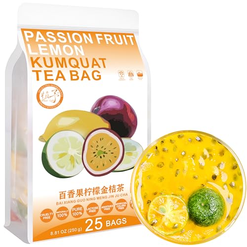 100% Pure Natural Herbal Tea, Passion Fruit Lemon Kumquat Tea Bag, 250g/8.81oz (10g*25bags), 百香果柠檬金桔茶, Koffeinfrei, ohne Zusatzstoffe, ohne GVO, Reiner natürlicher Kräutertee von Plant Gift