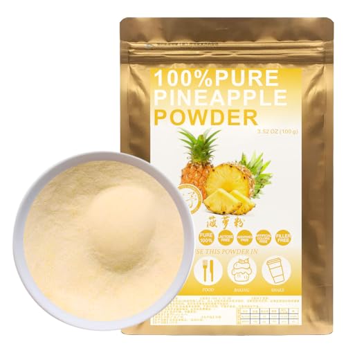 100% Pure Pineapple Powder 100g/3.52oz Natürliches Ananas Saftmehl,Ananas Pulver für Smoothies, Shakes, Backen, Getränke,| Ohne Konservierungsstoffe, Vegan, Glutenfrei. von Plant Gift