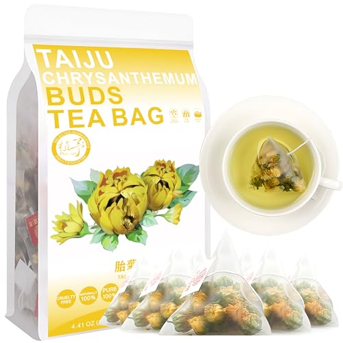 100% Taiju Chrysanthemen Knospen Teebeutel, 125g/4.4oz (2.5g*50bags) Chrysanthemen Tee getrocknete Chrysanthemen, Premium natürliche getrocknete Chrysanthemen Blume von Plant Gift