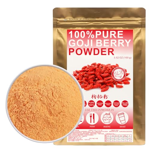 100% Wolfberry Powder 100g/3.52oz 枸杞粉 Goji Mehl, Goji Beere Pulver für Smoothies, Shakes, Backen und Getränke,| Frei von Konservierungsstoffen von Plant Gift