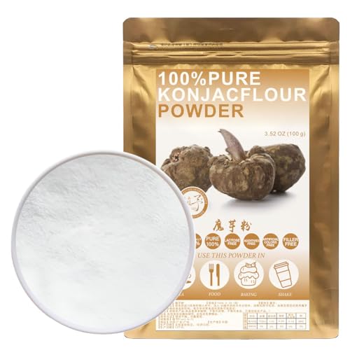 100% Natural Pure Konjak Powder 100g/3.52oz 魔芋粉 Konjac Gum Pulver für Maisstärke Ersatz, Verdickungsmittel| Frei von Konservierungsstoffen, Kein zugesetzter Zucker von Plant Gift