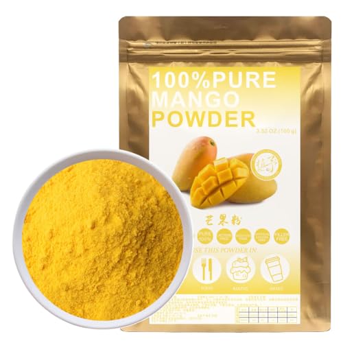 100% Natural Pure Mango Powder 100g/3.52oz 芒果粉 Mango Pulver für Smoothies, Shakes, Backen, Getränke,| Ohne Konservierungsstoffe, Ohne Zuckerzusatz von Plant Gift