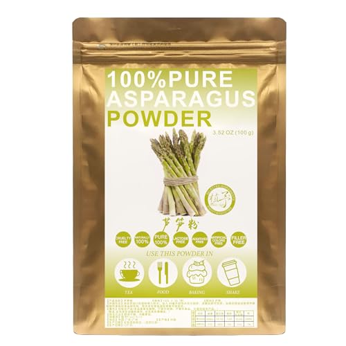 Plant Gift 100% Pure Asparagus Powder 芦笋粉 Natürliches Spargelmehl, Großes Aroma für Getränke, Smoothie, Joghurt, Backen, Kekse, Kuchen und Getränke, Nicht-GVO Pulver, Kein Füllstoff 100G/3.25oz von Plant Gift