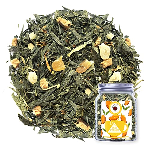 Plant Gift Tropical Mango Green Tea Health Tea Tee Kräutertee, alle natürlichen Aromen Lose Leaf Apple, Pineapple, Orange Peel, Nicht GMO, vegane Teebeutel in Eistee, heißer Tee 70G/2.5oz von Plant Gift