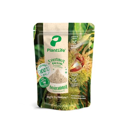 PlantLife BIO Maronimehl 650g – Glutenfreies, Veganes und Naturbelassenes Kastanienmehl – 100% Recyclebar von PlantLife