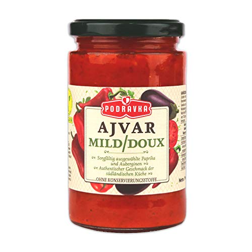 Podravka Podrvka Ajvar Mild, Milde Gemüse-Würzpaste für den milden Geschmack, (1 x 350 g) von Podravka