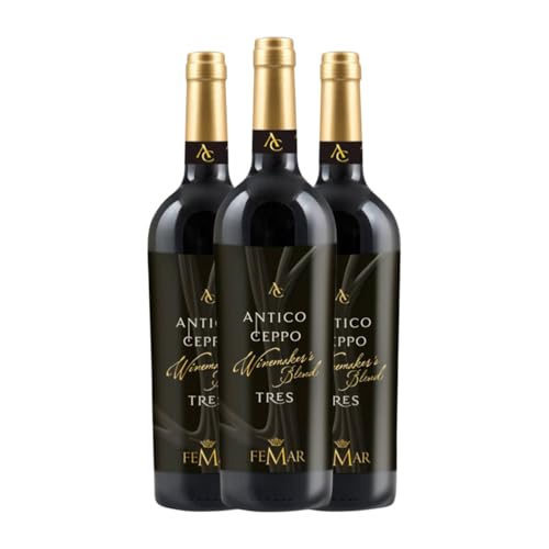 Poggio Le Volpi Tres Rosso Antico Ceppo Lazio 75 cl Rotwein (Karton mit 3 Flaschen von 75 cl) von Poggio Le Volpi