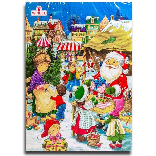 Santa Weihnachtsmarkt Adventskalender mit Schokolade Schoko Weihnachts Kalender von Poiget