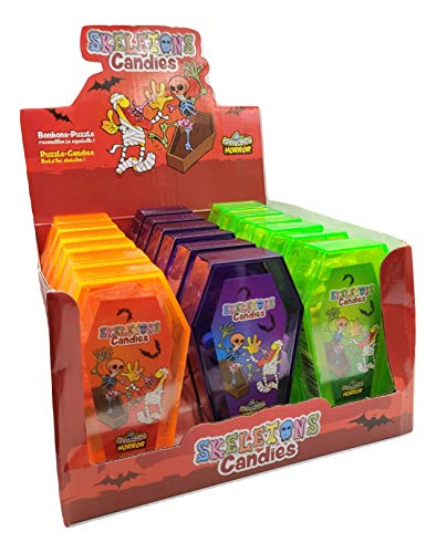 Skeletons Candies Compressed Candy Puzzle - Schaukarton mit 18 Särgen von Poiget