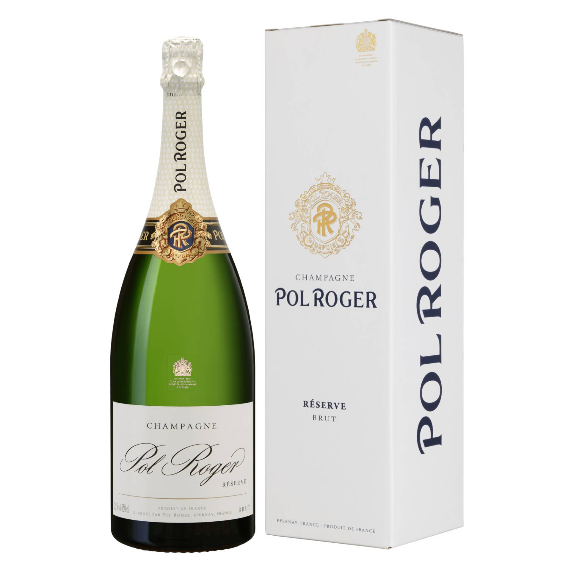 Champagne Pol Roger Réserve, Brut, Champagne AC, Magnum, Geschenketui, Champagne, Schaumwein von Pol Roger, 51206 Epernay, France