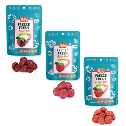 Pol's Freeze Fresh Magic Ball BUNDLE VORTEILSPAKET, gesunder Snack, 100% Obst, innovativer Snack, perfekt zum mitnehmen, optimal für die Diät, keine Zusatzstoffe, kein Zuckerzusatz, vegan, glutenfrei von Pol´s